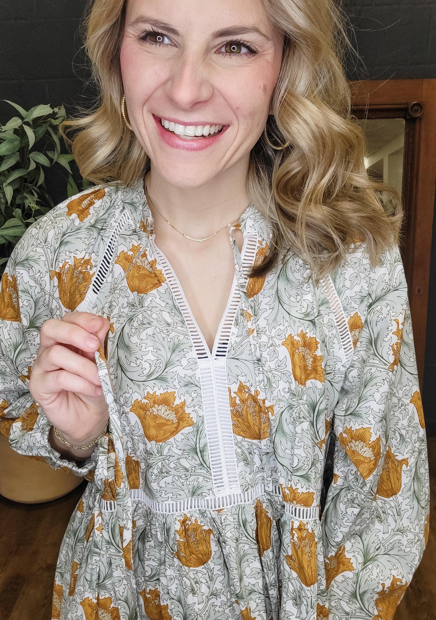 Victorian Dream Floral Print Dress (Small to Large) Product Image