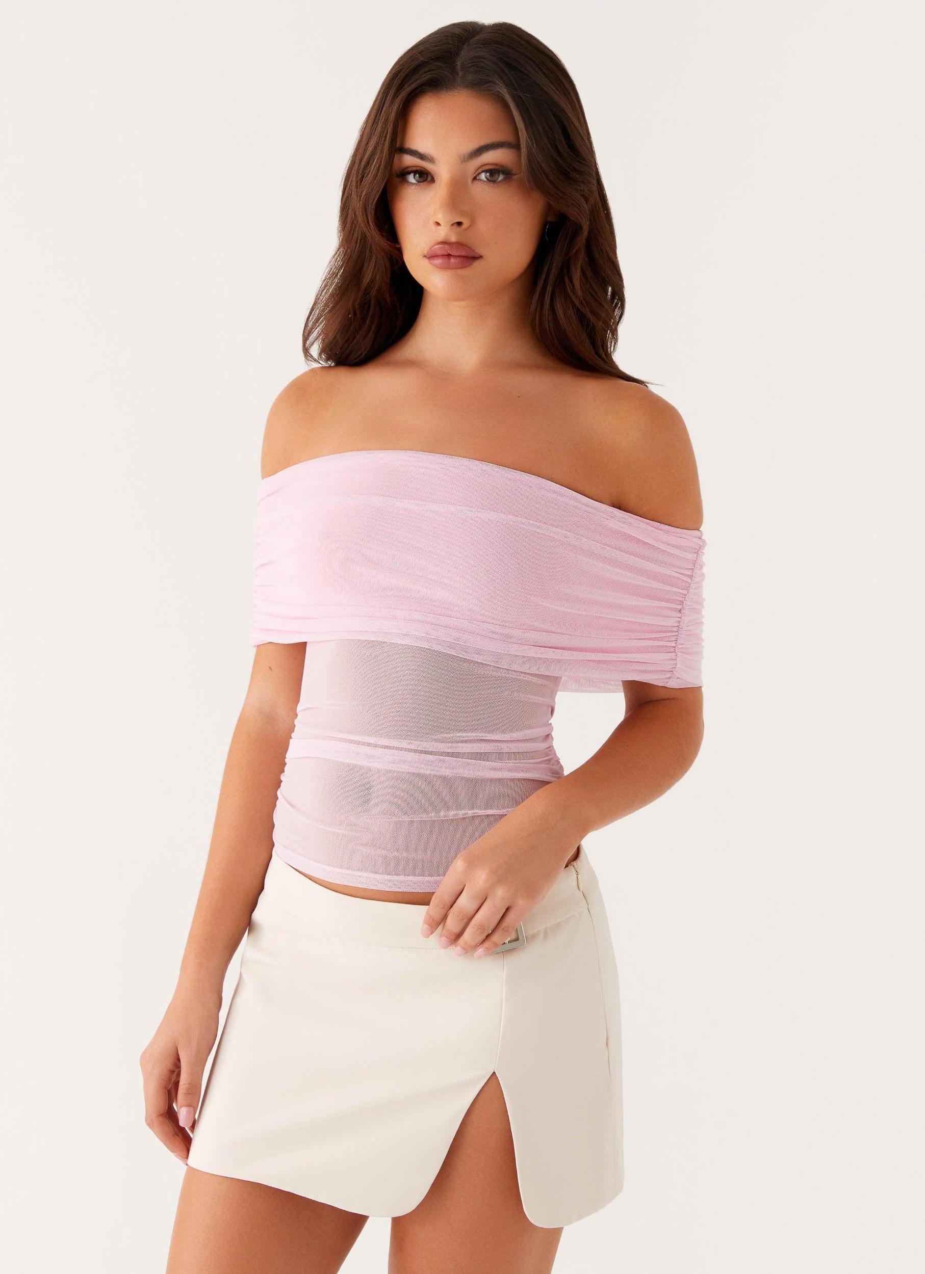 Nelly Off Shoulder Top - Pink Product Image