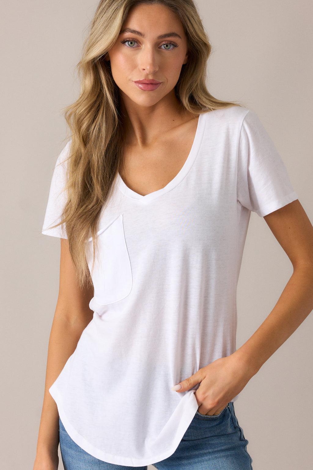 Z Supply White Pocket Tee Product Image