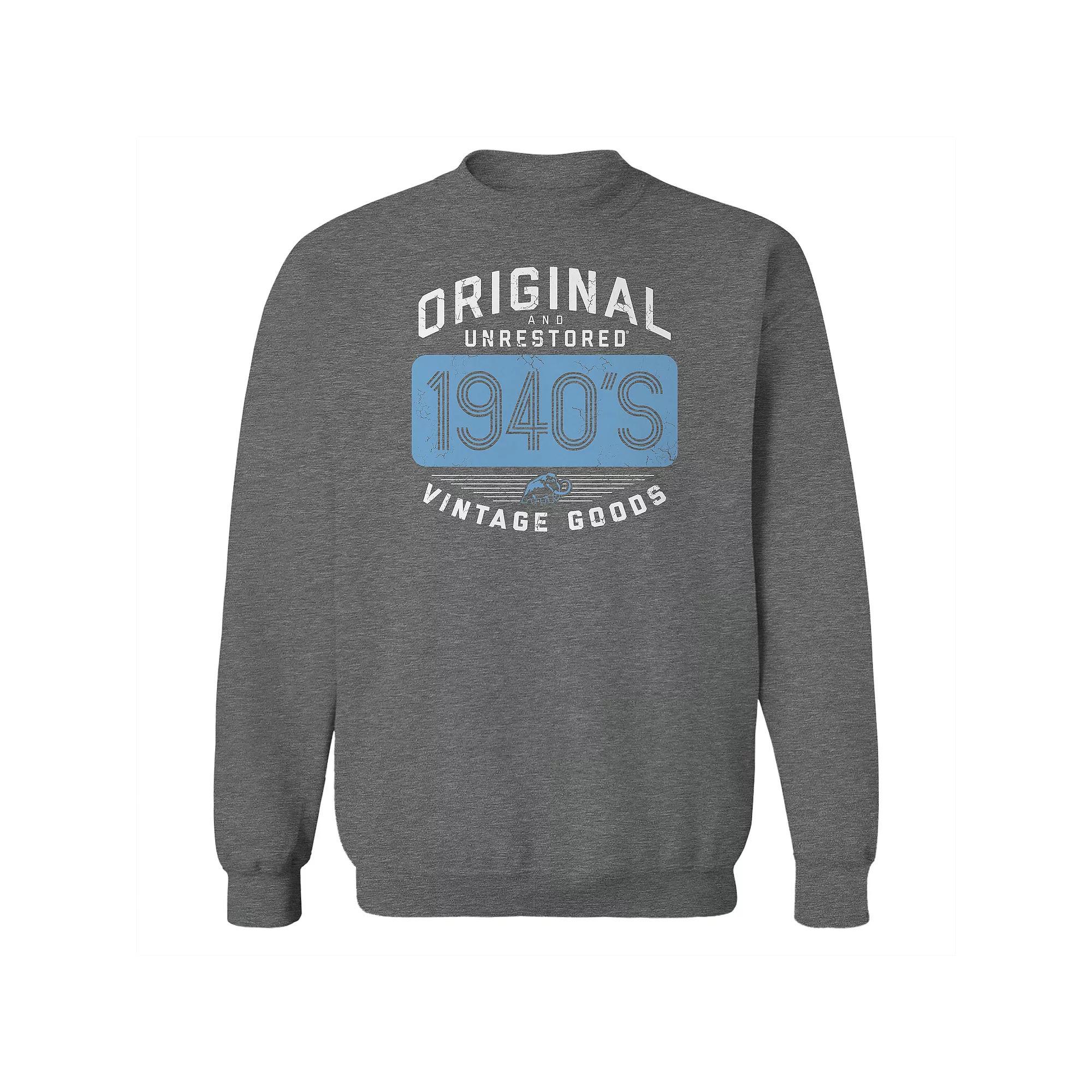 Men's Original & Unrestored Built in The Forties Fleece Graphic Sweatshirt, Size: Medium, Grey Heather Product Image