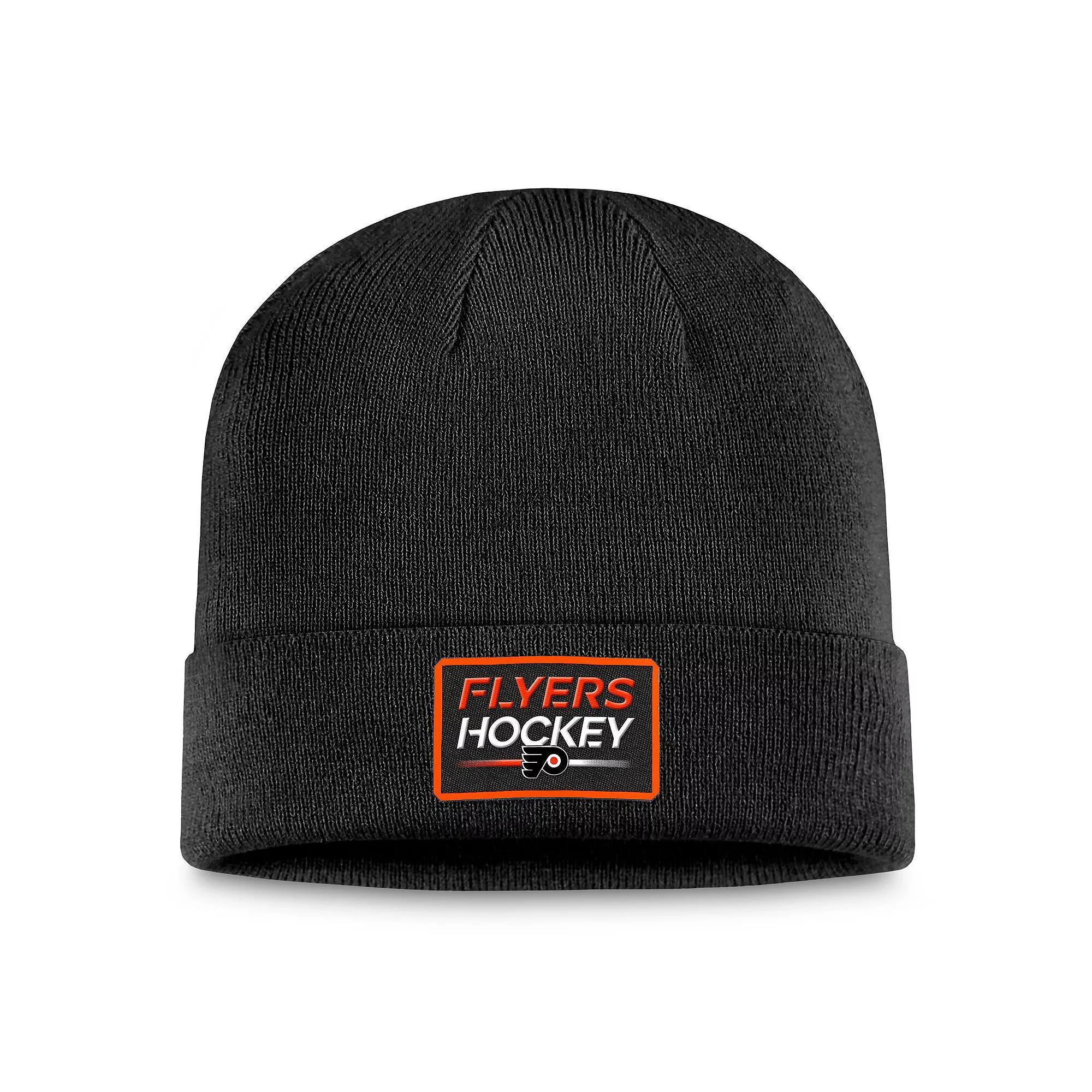 Men's Fanatics Branded  Black Philadelphia Flyers Authentic Pro Cuffed Knit Hat, Fly Black Product Image