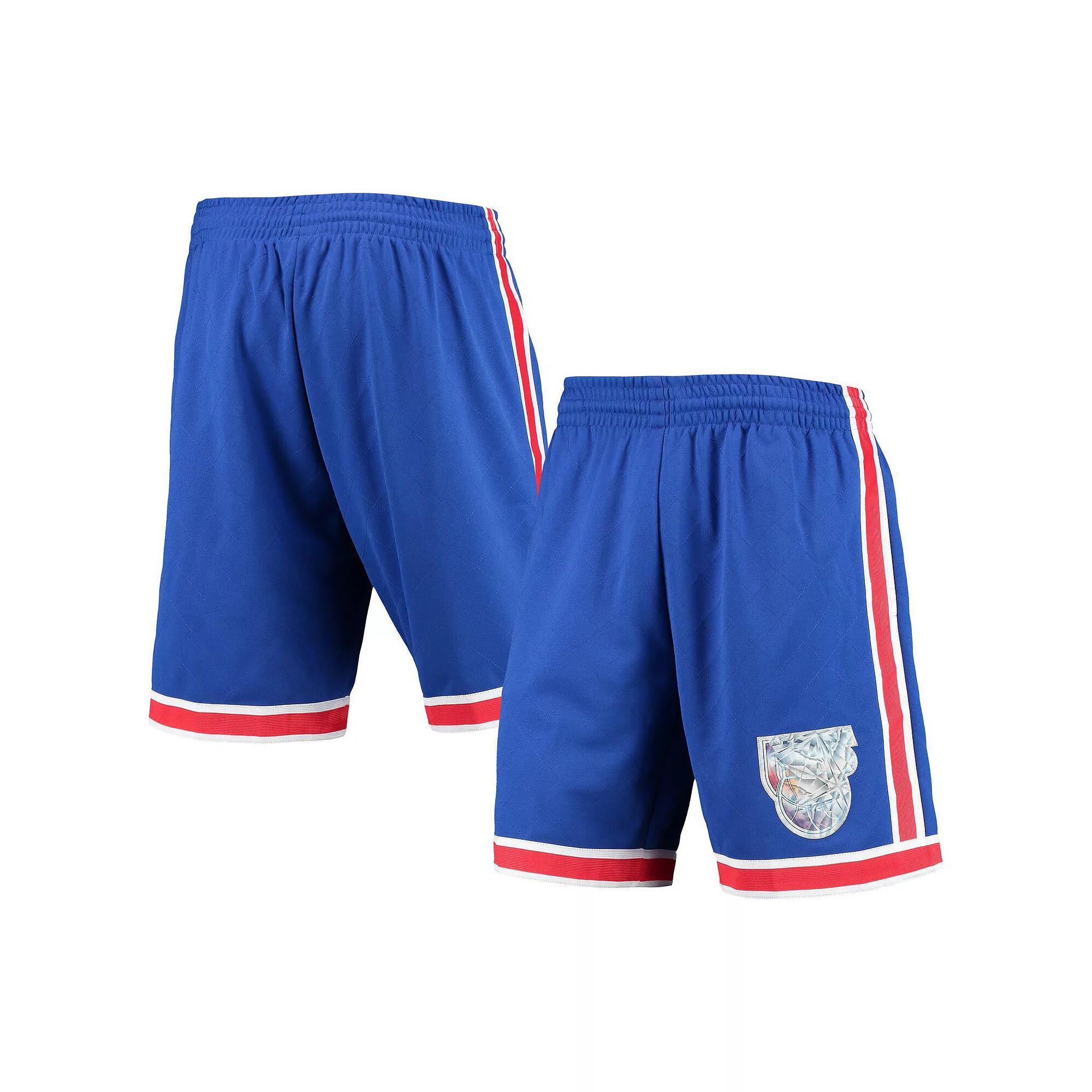 Men's Mitchell & Ness Blue New Jersey Nets 1993 Hardwood Classics 75th Anniversary Swingman Shorts, Size: 2XL, Nba Blue Product Image