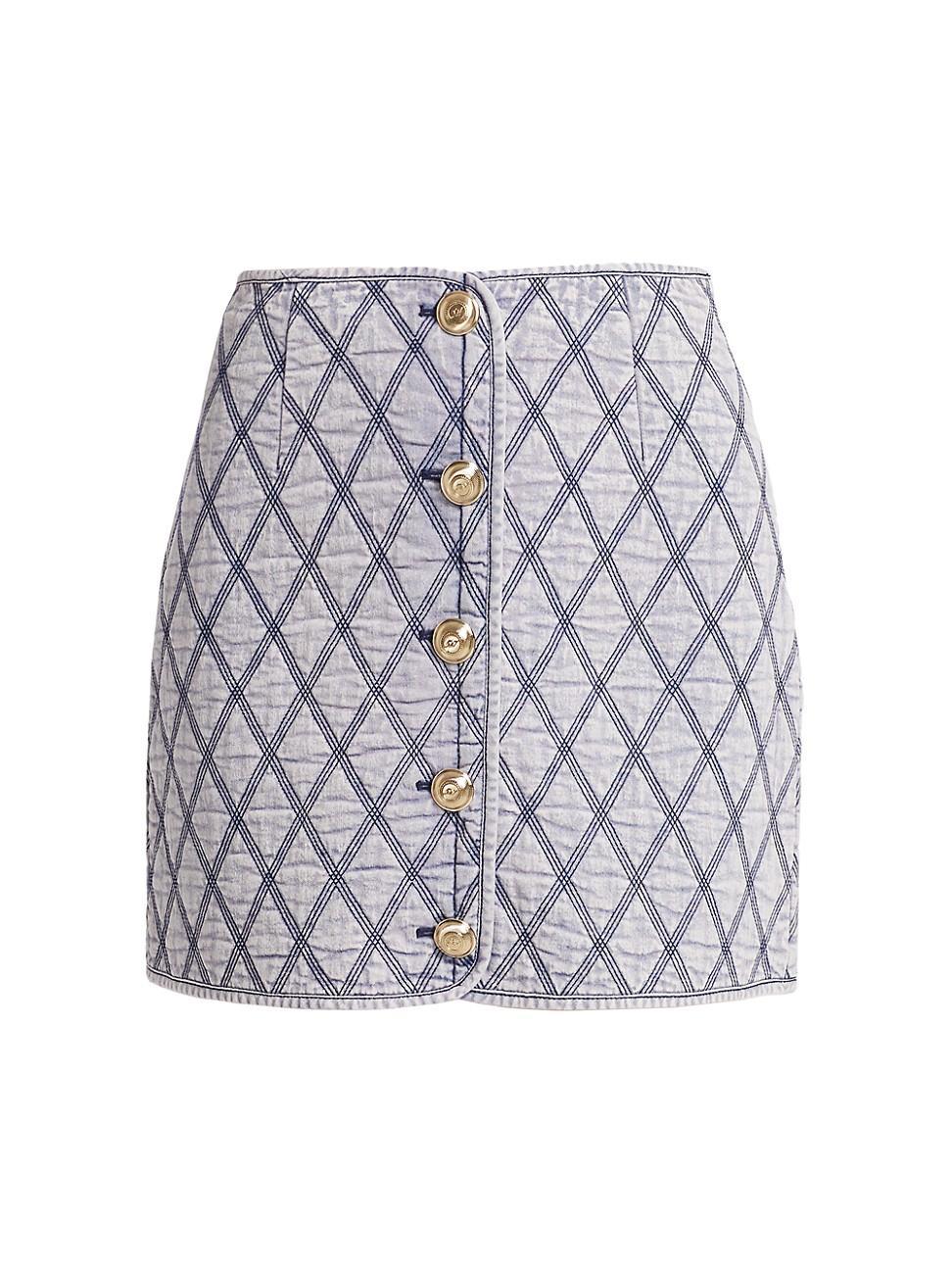 Womens Gretchen Stitched Denim Miniskirt Product Image