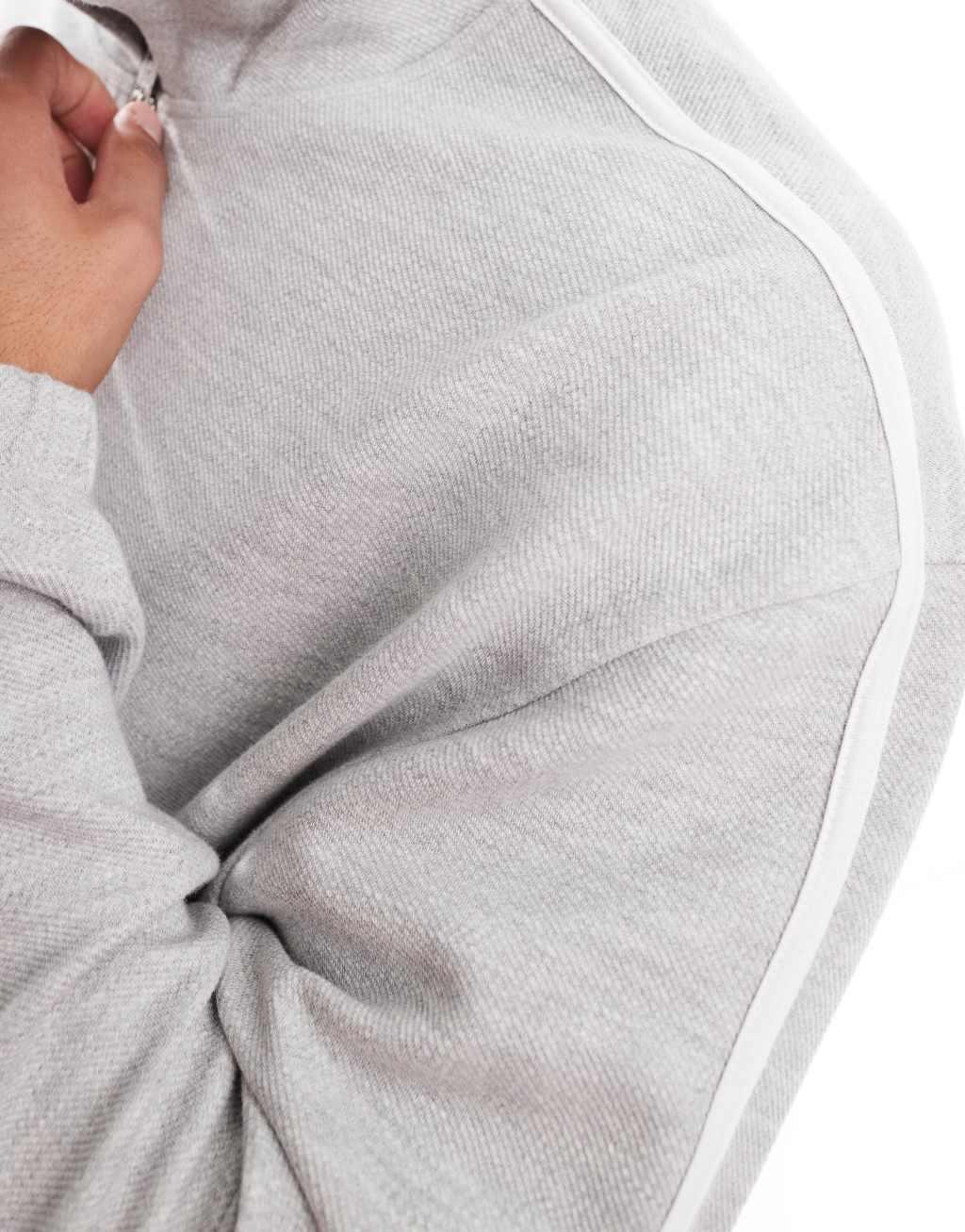 ASOS DESIGN oversized zip through hoodie in light gray Product Image