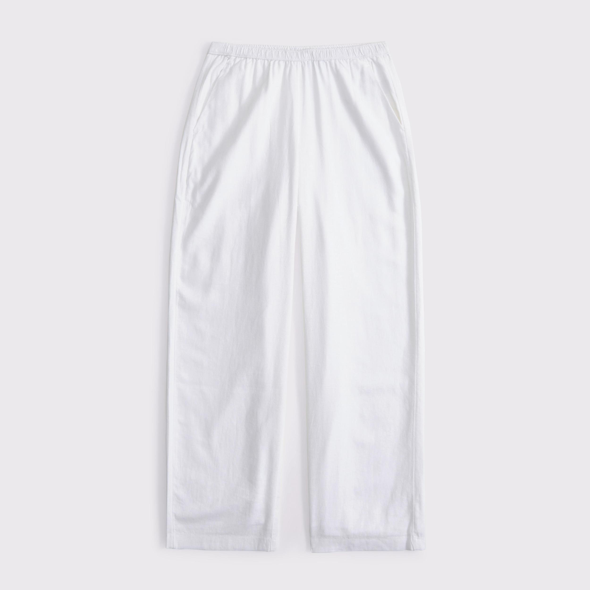 Straight Linen-Blend Pull-On Pant Product Image
