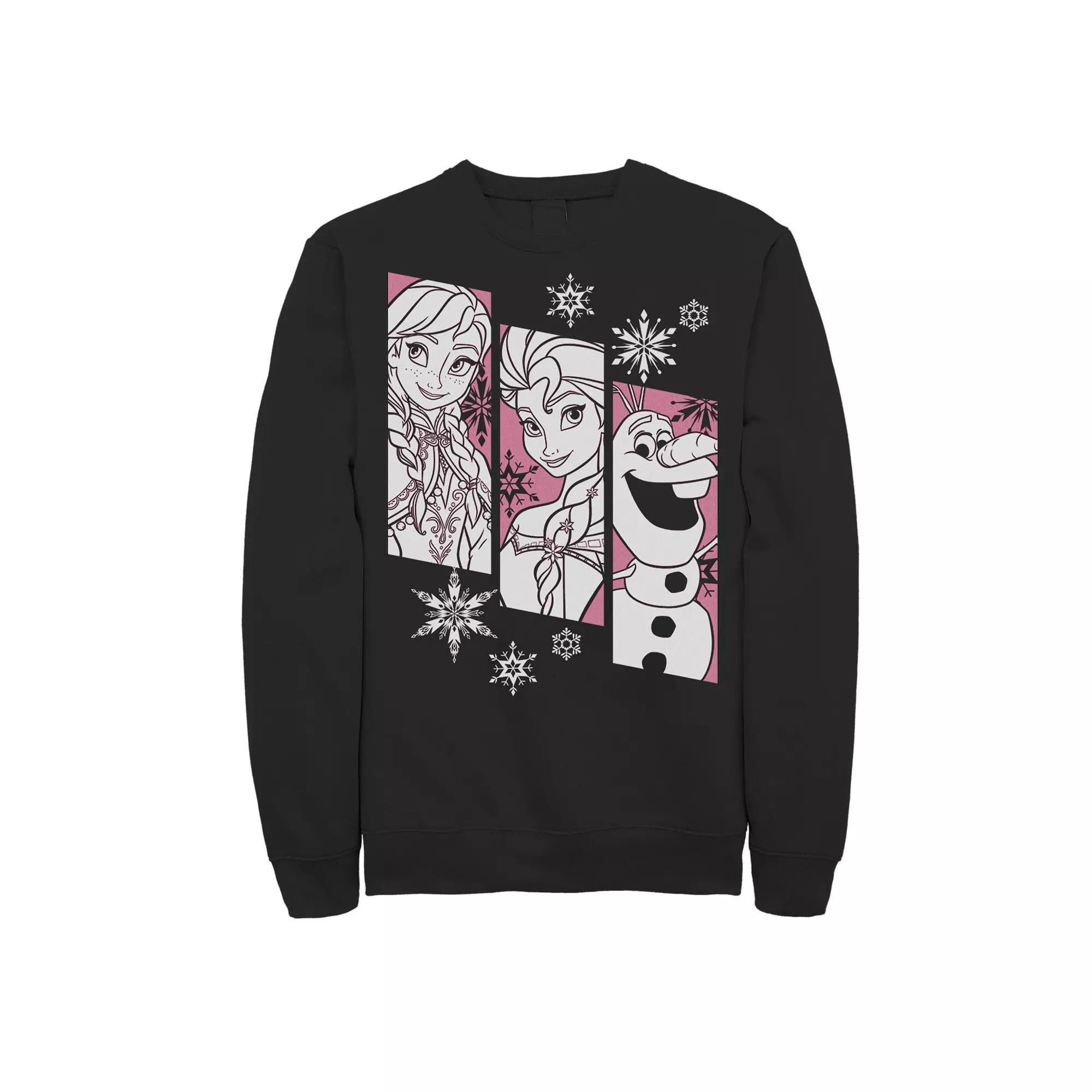 Disney's Frozen Men's Snowflake Panel Sweatshirt, Size: Large, Black Product Image