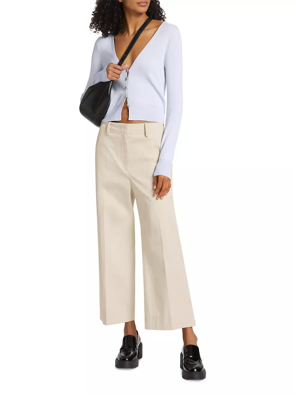 Amara Cotton Twill Wide-Leg Crop Pants Product Image