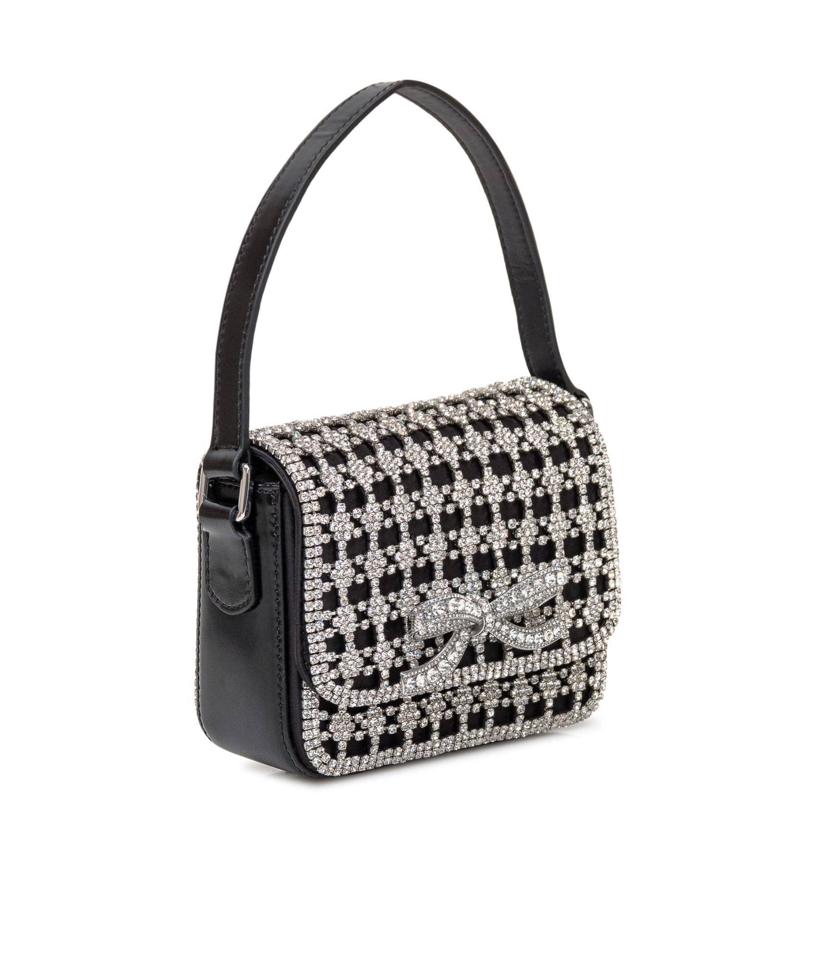 SELF-PORTRAIT Embellished Micro Bag In Gray Product Image