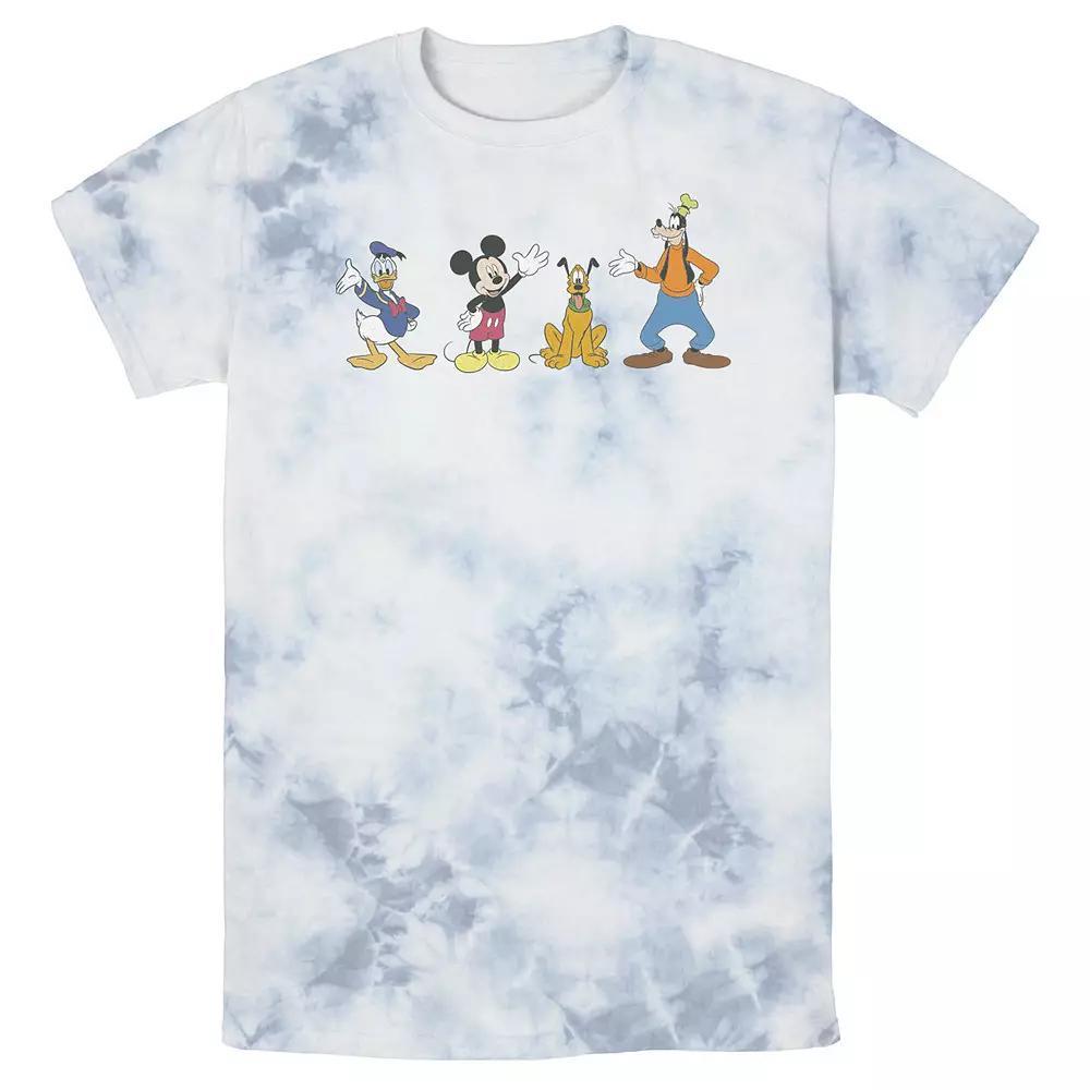 Disney's Mickey Mouse & Friends Men's Line Up Waving Hello Wash Tee, Size: Medium, Black Grey Product Image