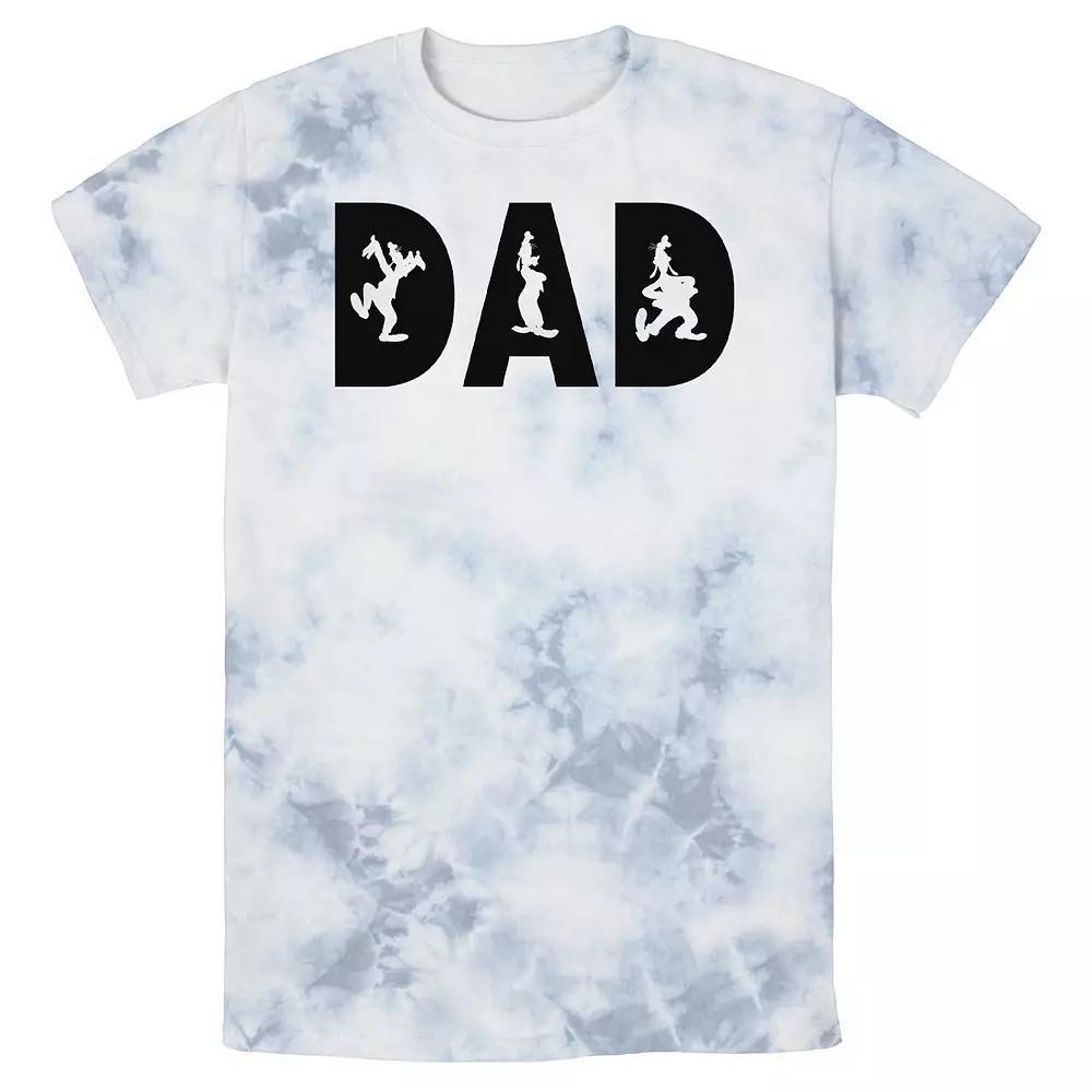 Men's Disney Mickey & Friends Father's Day Dad Goofy Silhouettes Wash Tee, Size: XL, White Blue Product Image
