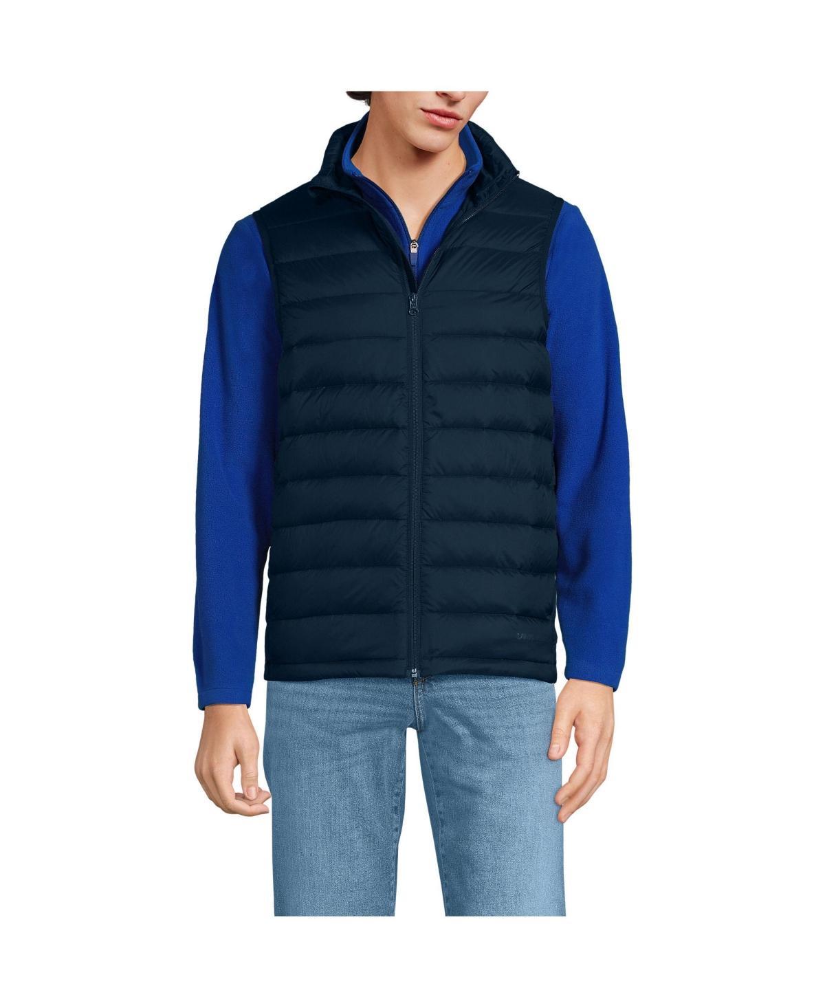 Men's Lands' End Wanderweight Down Puffer Vest, Size: Large, Mist Green Product Image
