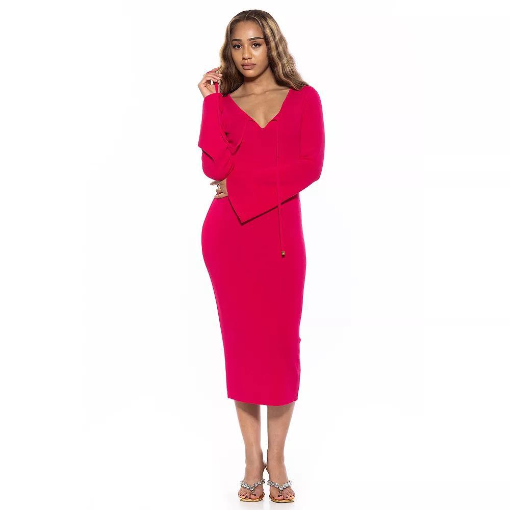 Women's ALEXIA ADMOR Akari Knit Midi Dress, Size: Small, Pink Product Image