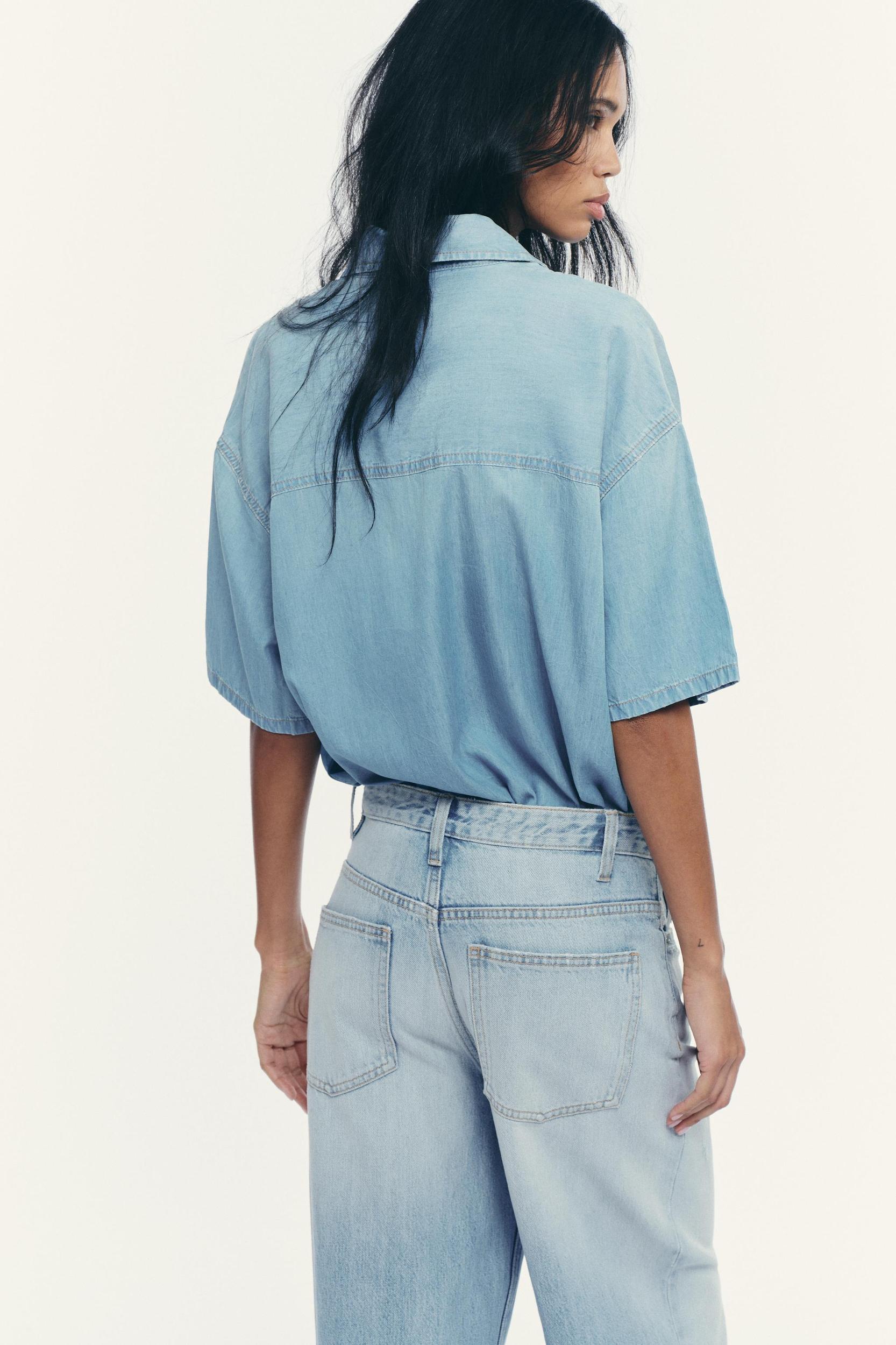 TRF DENIM CROP SHIRT Product Image
