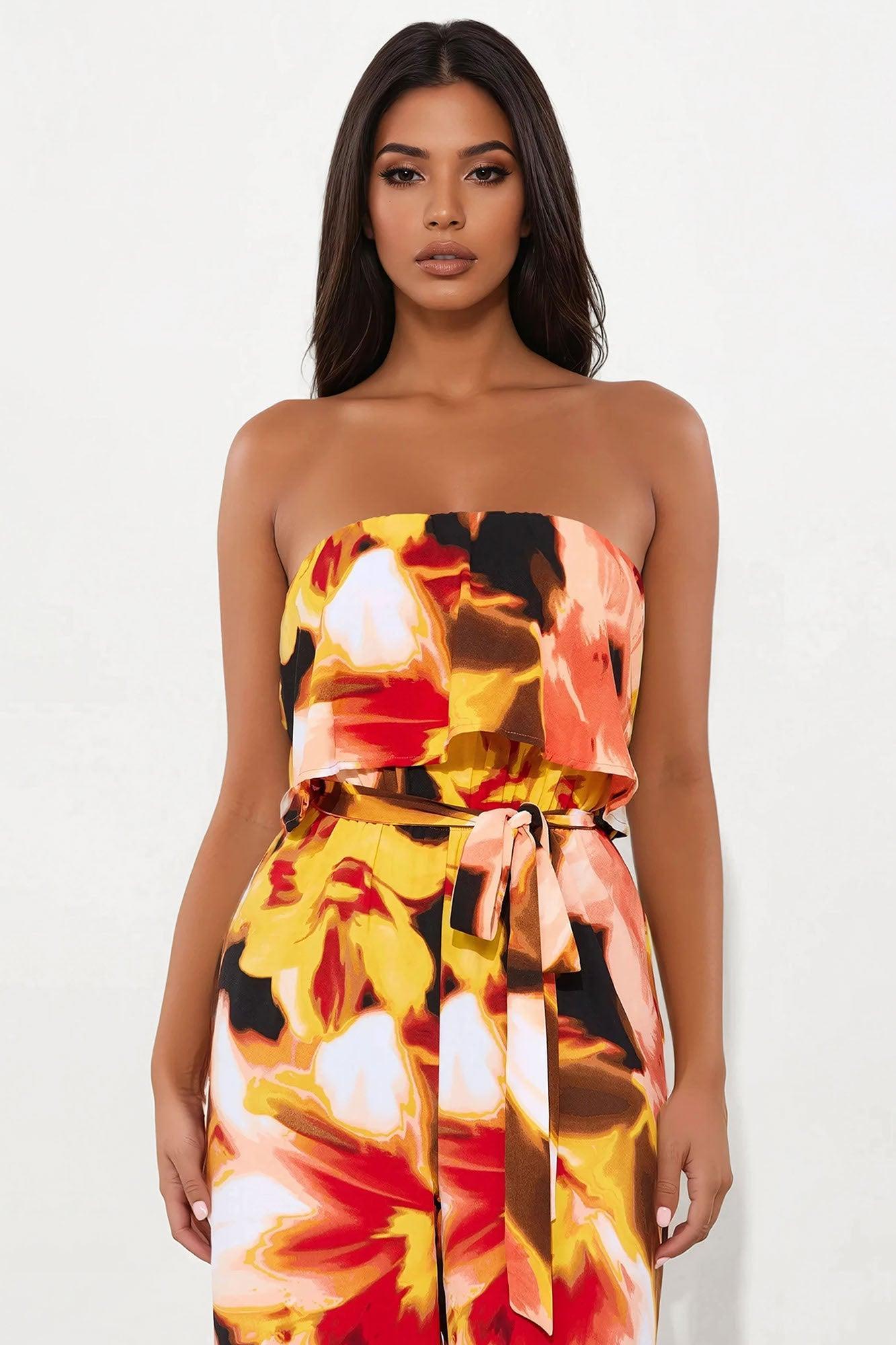 Marianna Printed Jumpsuit - Black/combo Product Image