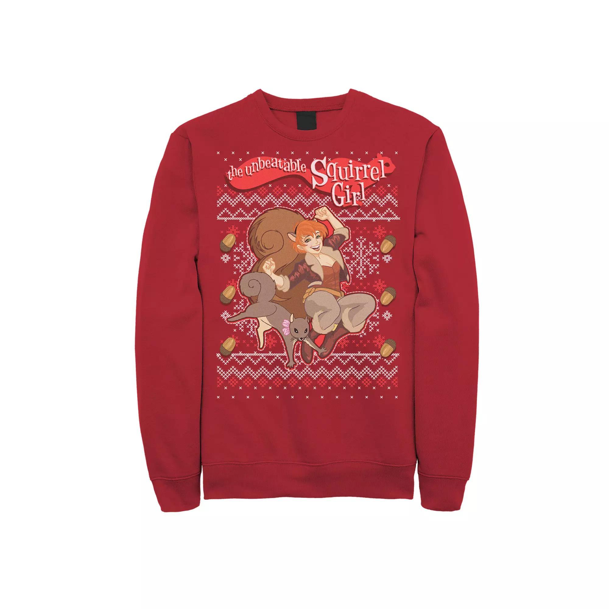 Men's Marvel Squirrel Girl Ugly Christmas Fleece, Size: XL, Red Product Image