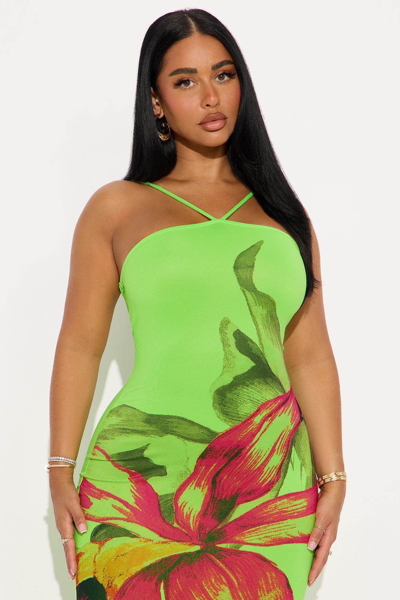 Skyfall Maxi Dress - Lime Product Image