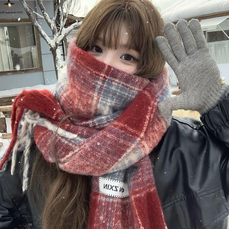 Plaid Fringe Scarf Product Image