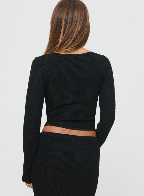 Memi Long Sleeve Top Black Product Image