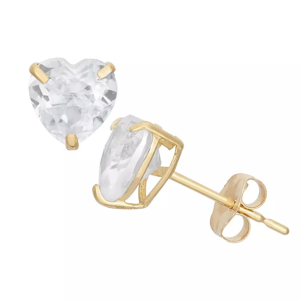 Designs by Gioelli 14k Gold Cubic Zirconia Stud Earrings, Women's, Yellow Product Image