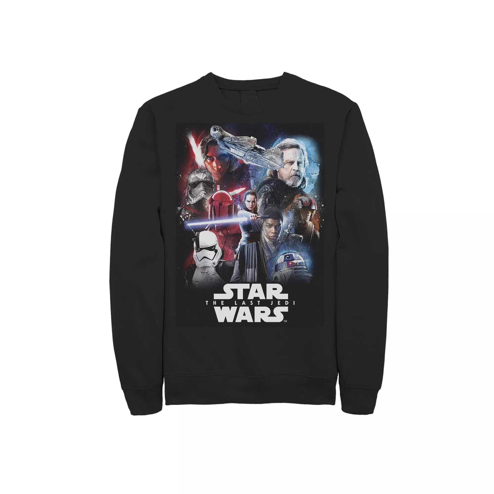 Mens Star Wars Last Jedi Paint Collage Poster Sweatshirt Product Image