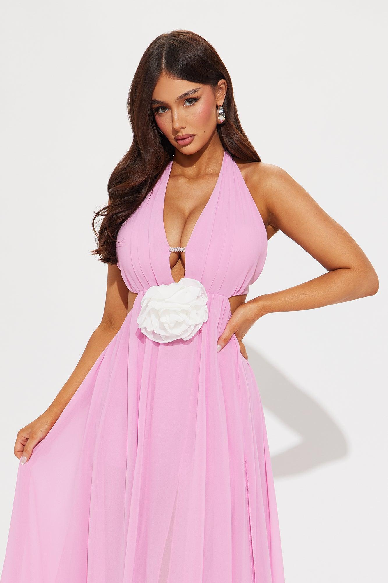 Ericka Chiffon Maxi Dress - Pink Product Image