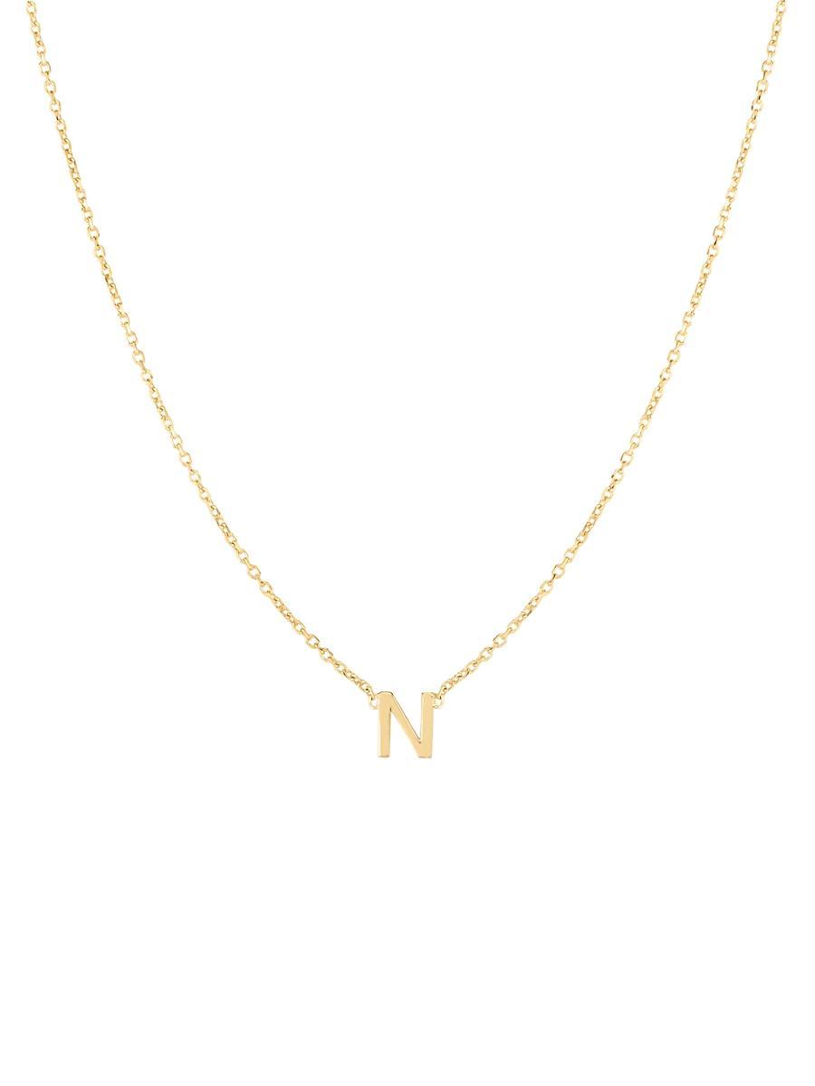 Womens 14K Yellow Gold Initial Pendant Necklace Product Image