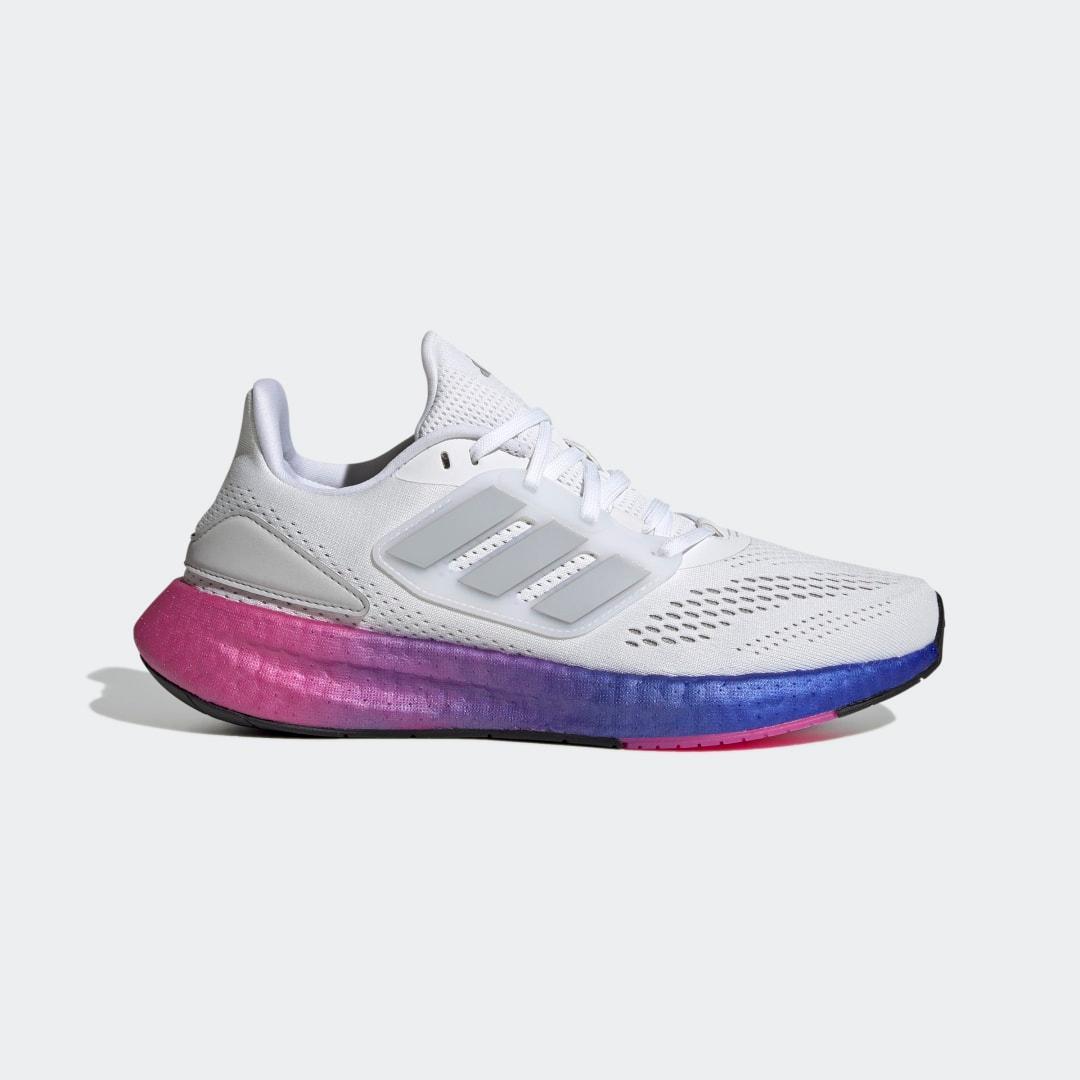 adidas Running Pureboost 22 White/Carbon) Women's Shoes Product Image