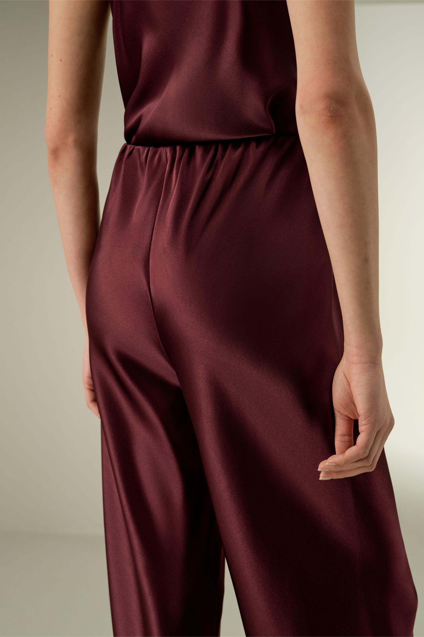 Straight-Leg Silk Satin Pants Product Image