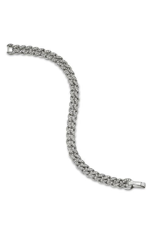 David Yurman Men's Pavé Curb Chain Bracelet in Silver Pave/White Diamond at Nordstrom, Size Medium Product Image