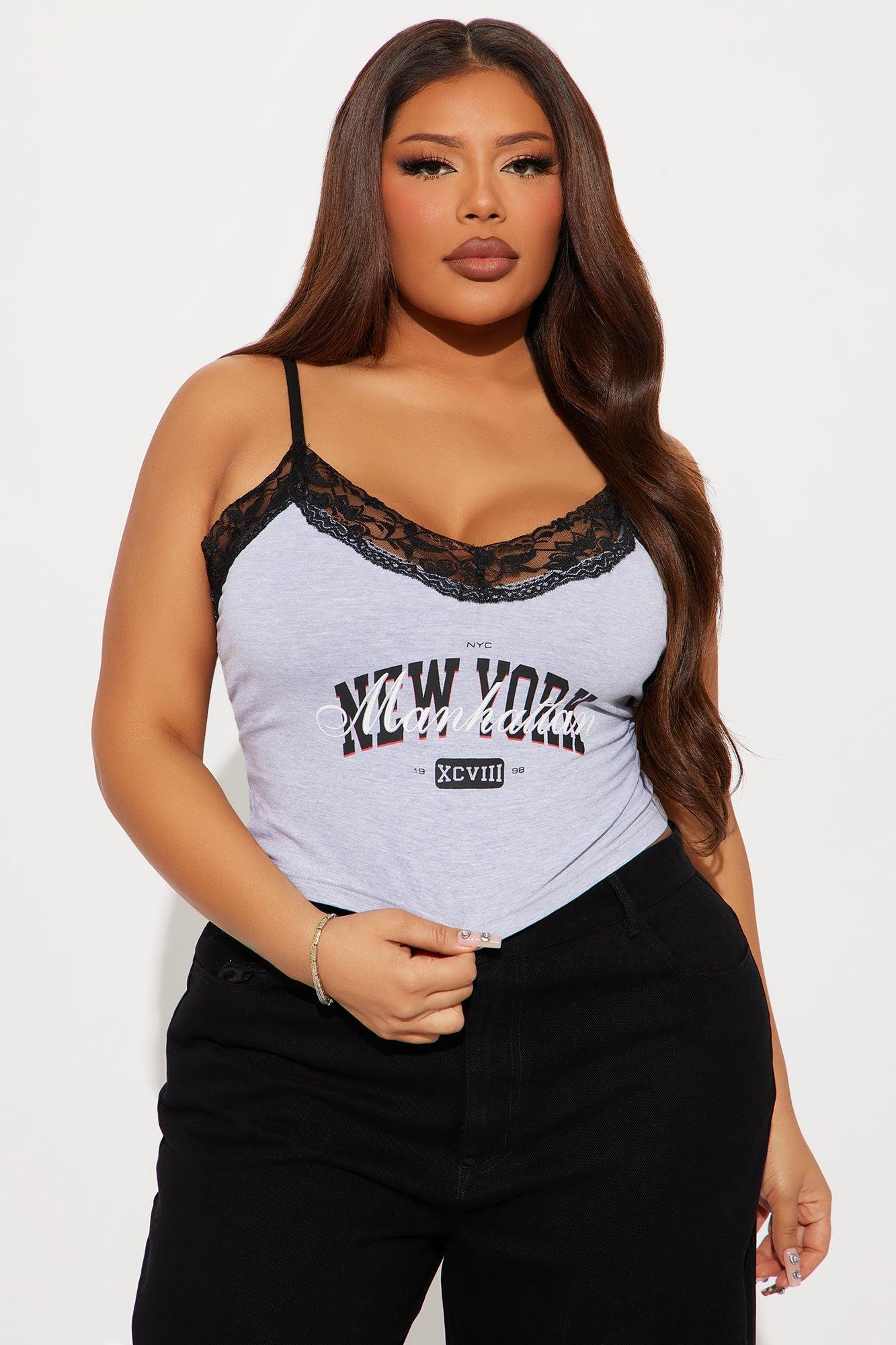 NYC Club Lace Top - Grey Product Image