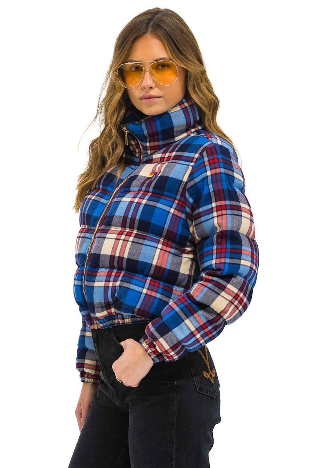 APRES PLAID PUFFER JACKET - PATRIOT PLAID Female Product Image