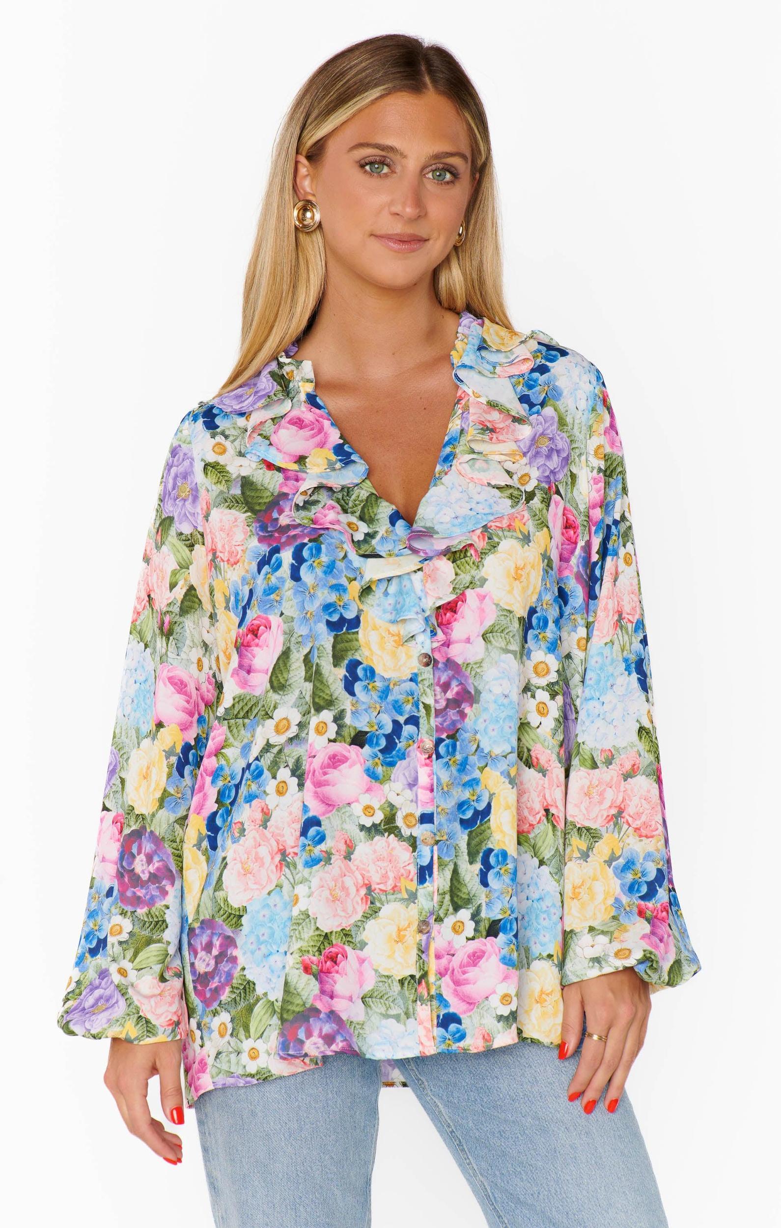 Suki Ruffle Top ~ Flower Shop Product Image