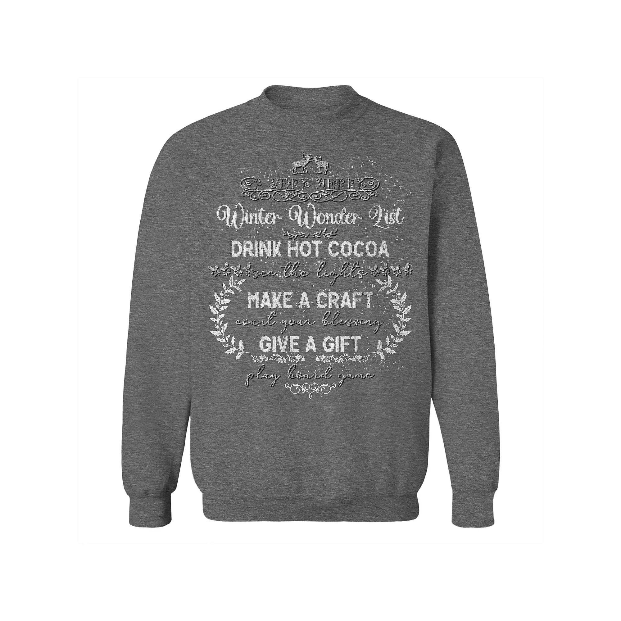 Men's A Very Merry Winter Graphic Fleece Sweatshirt, Women's, Size: Large, Grey Heather Product Image