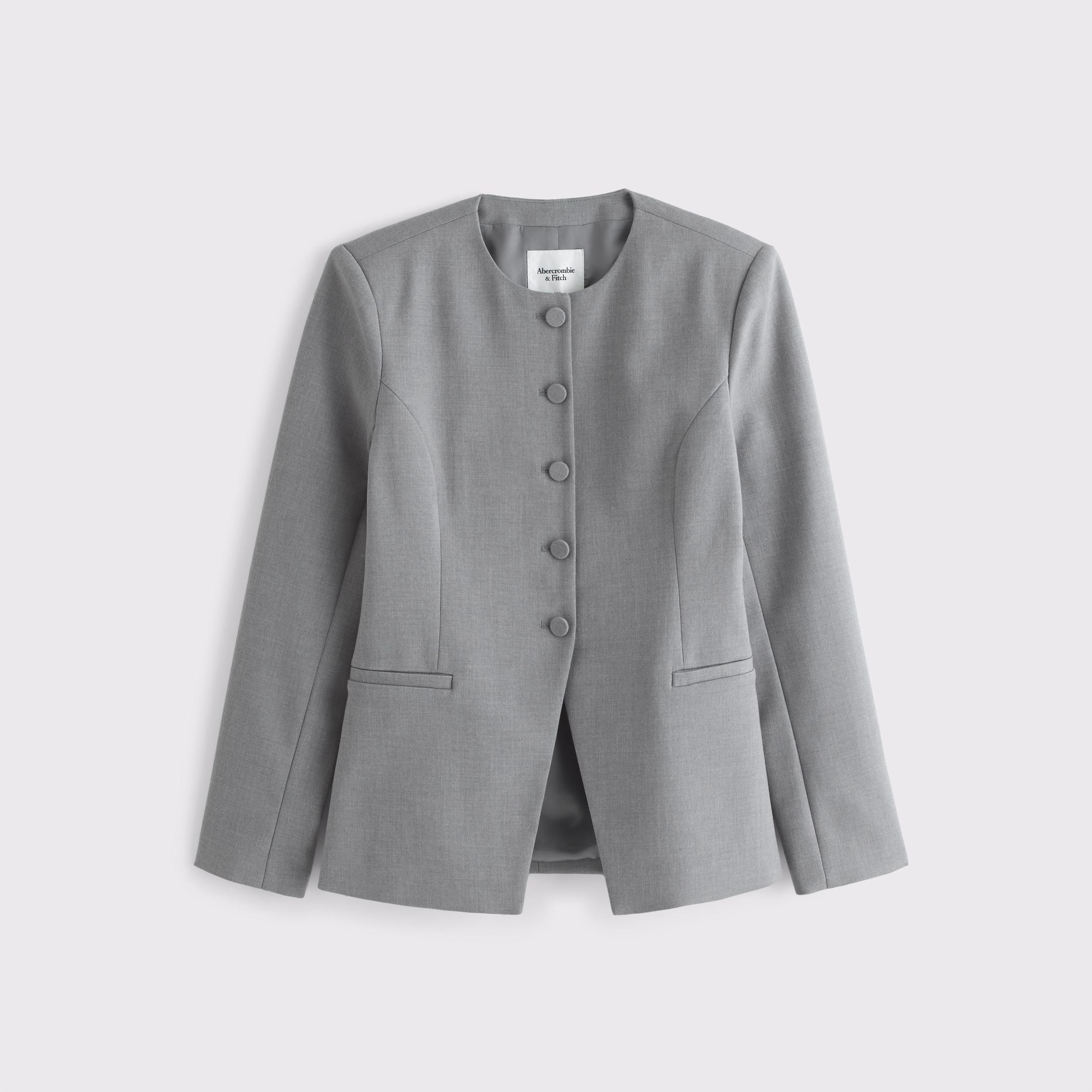 Collarless Suiting Blazer Product Image