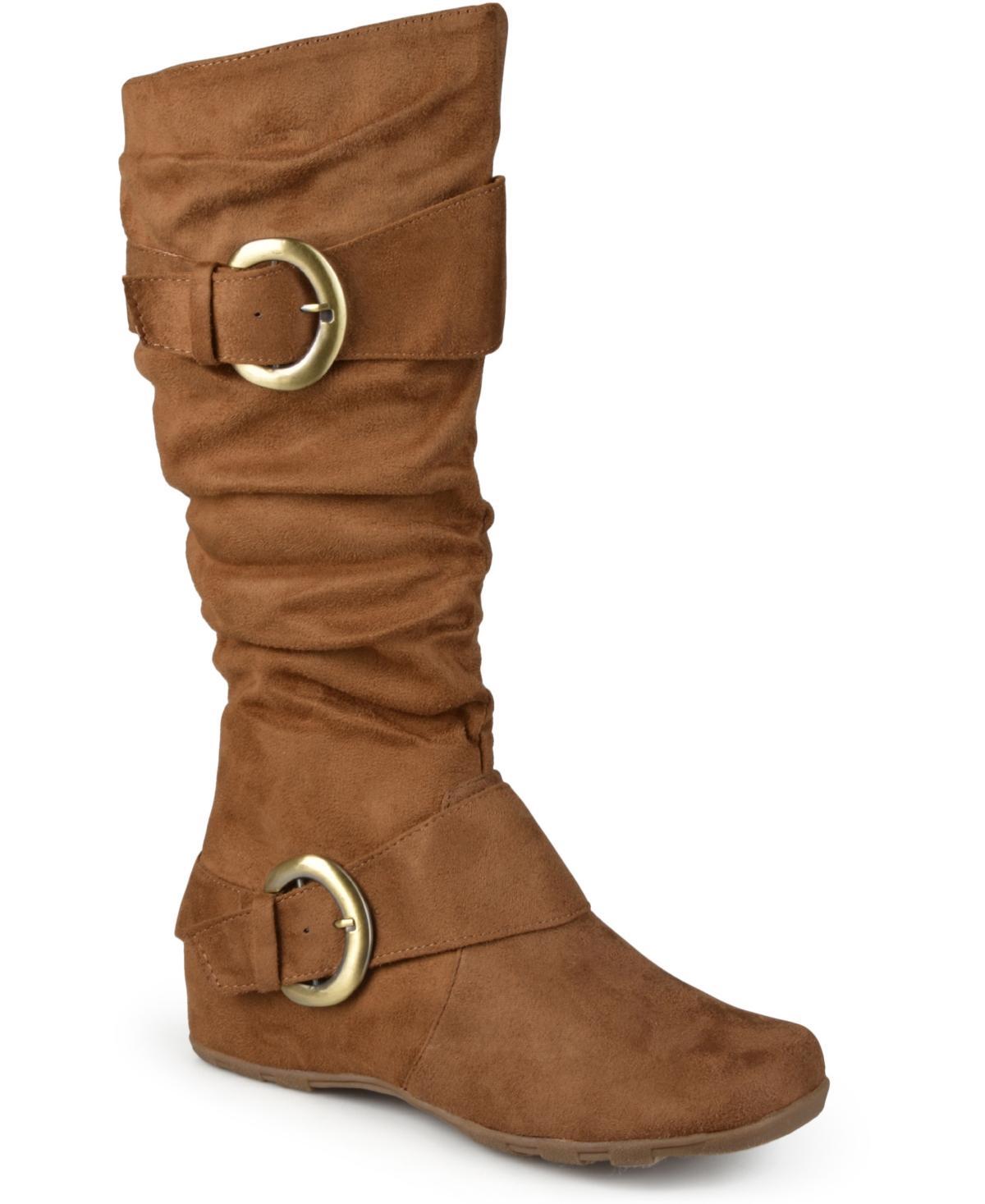 Journee Collection Womens Jester Rouched Buckle Mid Shaft Boots Product Image