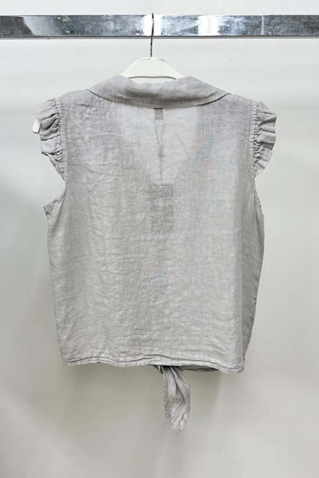 Chest Pocket Linen Top Product Image