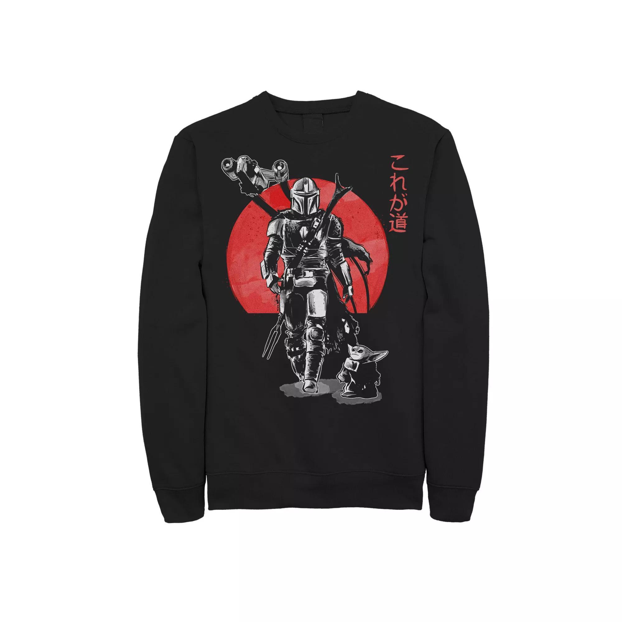 Mens Star Wars The Mandalorian Sumi Ink Portrait Graphic Fleece Sweatshirt Product Image