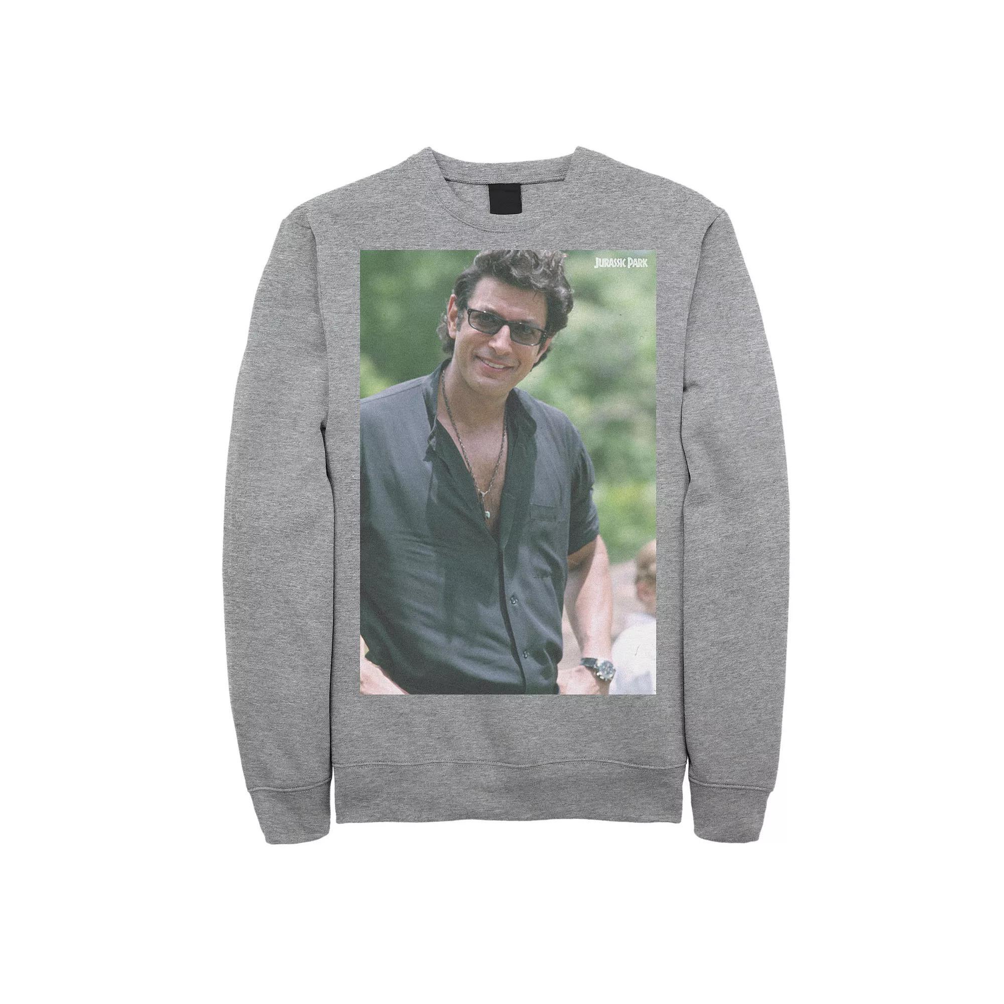 Men's Jurassic Park Jeff Goldblum Smile Poster Style Sweater, Size: XXL, Black Product Image