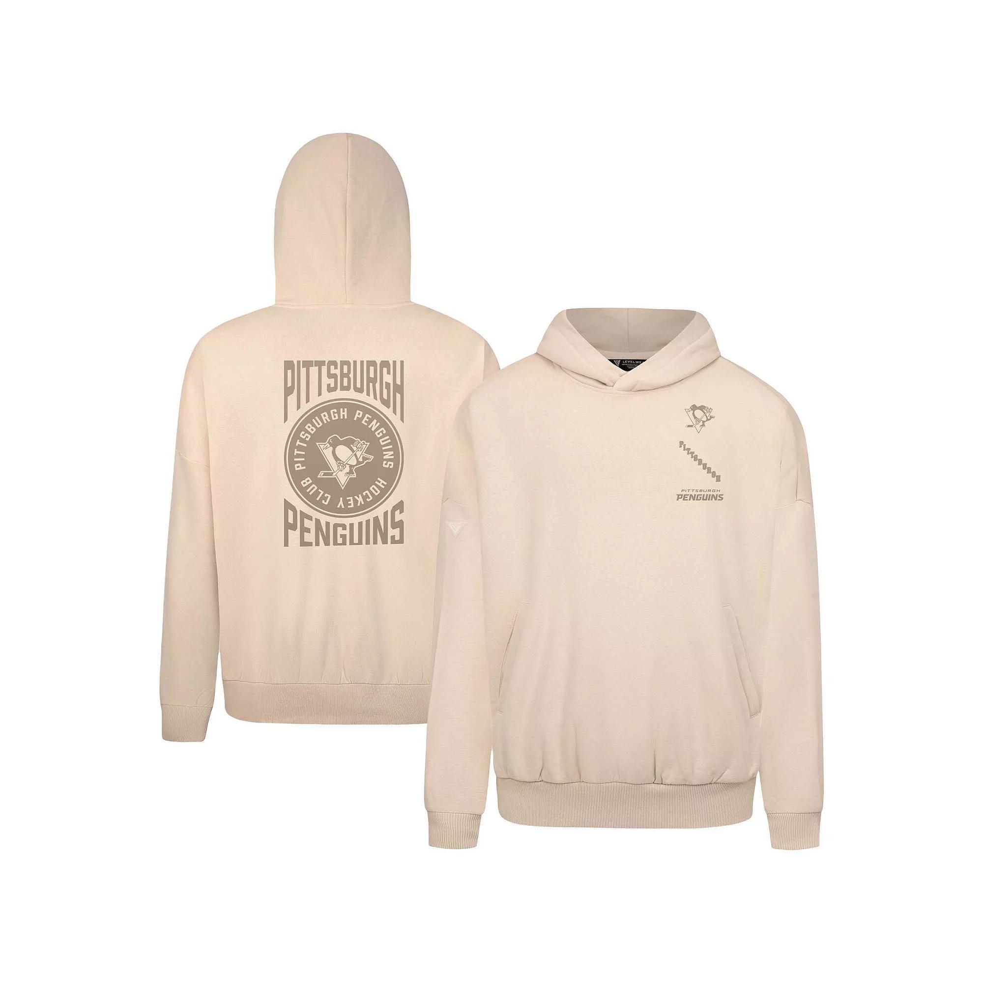 Men's Levelwear Cream Pittsburgh Penguins Contact Stamp Pullover Hoodie, Size: 2XL, Beige Product Image