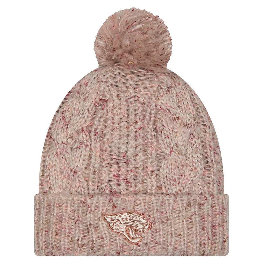 Women's New Era Stone Jacksonville Jaguars Trendy Tone Cuffed Knit Hat with Pom, Team Product Image