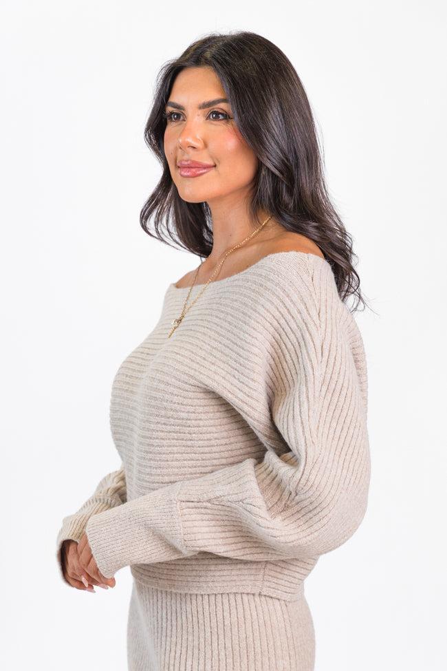 Never Miss Mushroom Boatneck Sweater Set FINAL SALE Product Image