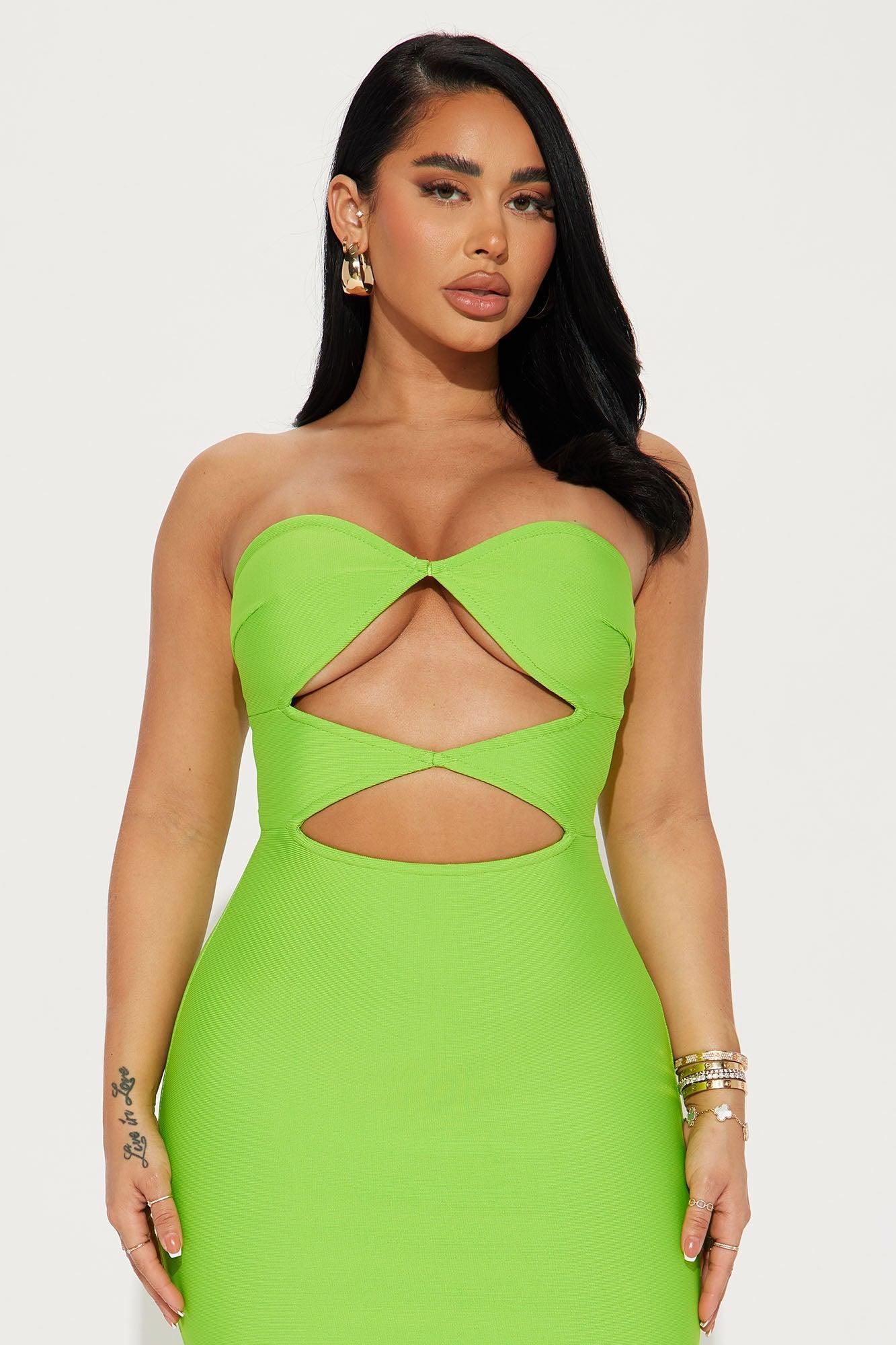 Liv Bandage Midi Dress - Lime Product Image