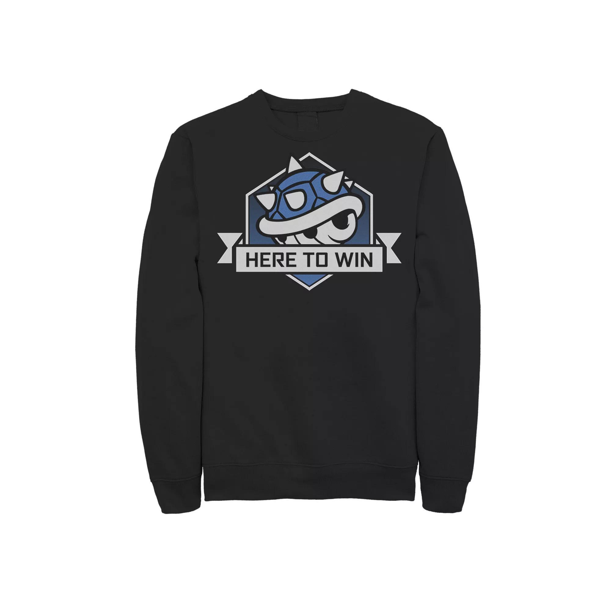 Big & Tall Mario Kart Spiny Shell Here To Win Fleece Sweatshirt, Men's, Size: 5XL, Black Product Image