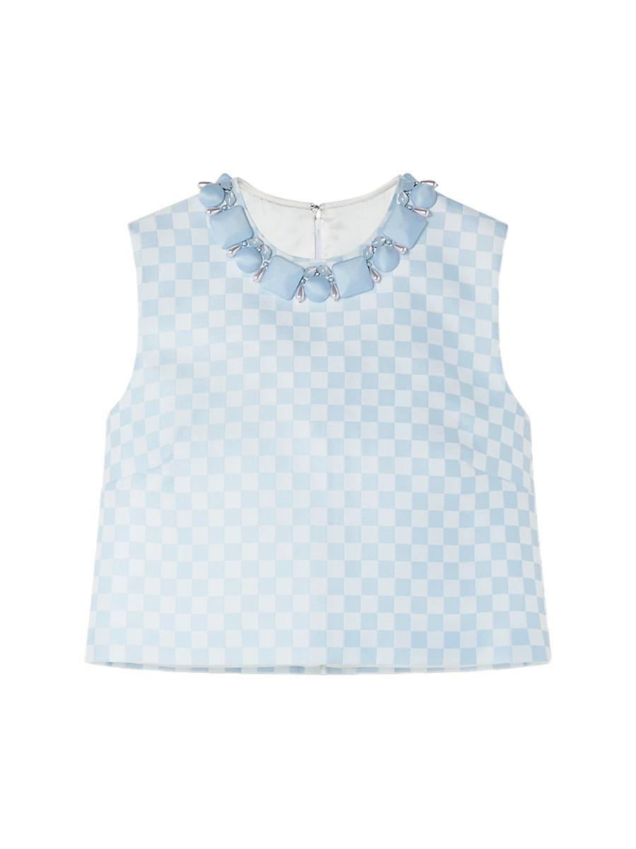Womens Damier Check Duchesse Satin Crop Top Product Image