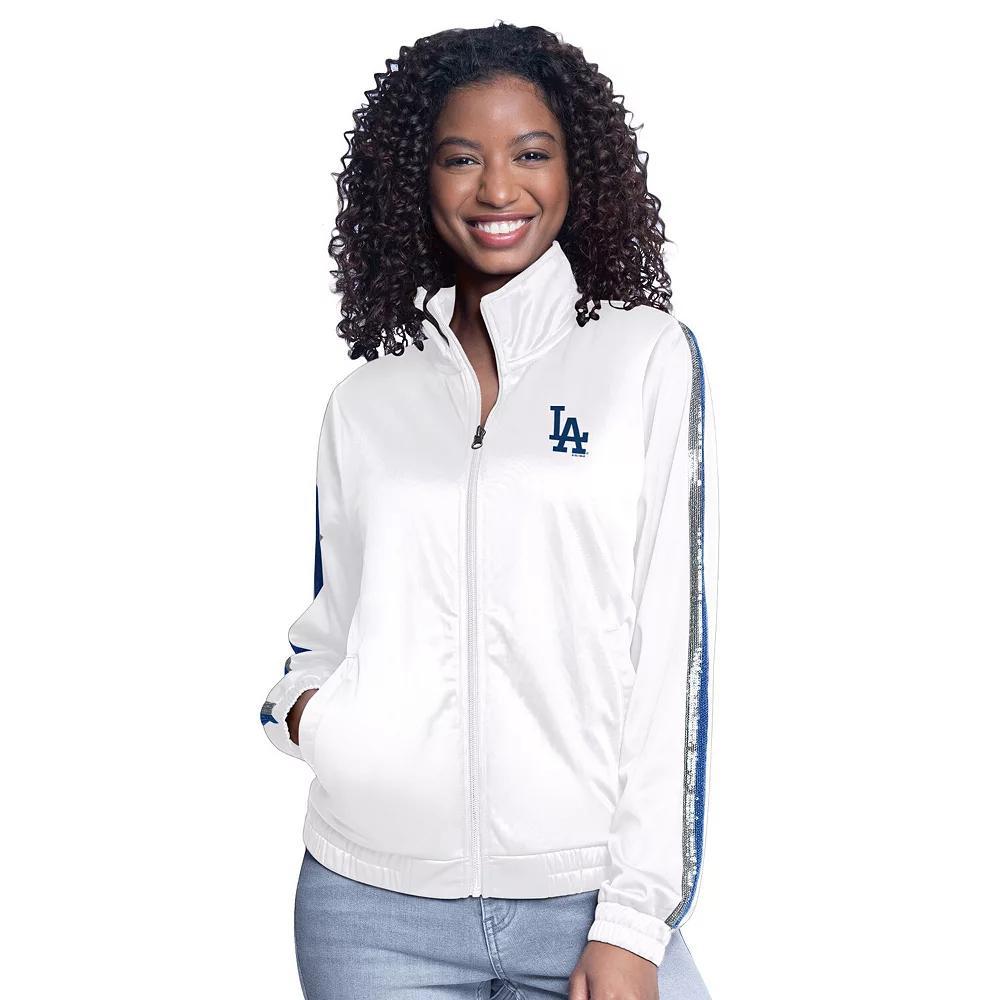 Women's G-III Sports by Carl Banks  White Los Angeles Dodgers Gear II Full-Zip Track Jacket, Size: Large Product Image