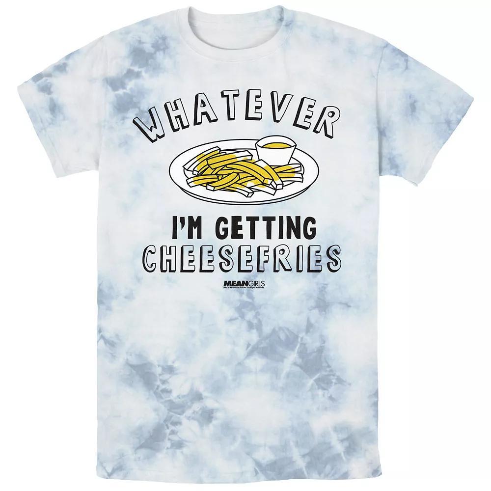 Men's Mean Girls Whatever I'm Getting Cheese Fries Bombard Wash Graphic Tee, Size: Medium, White Blue Product Image