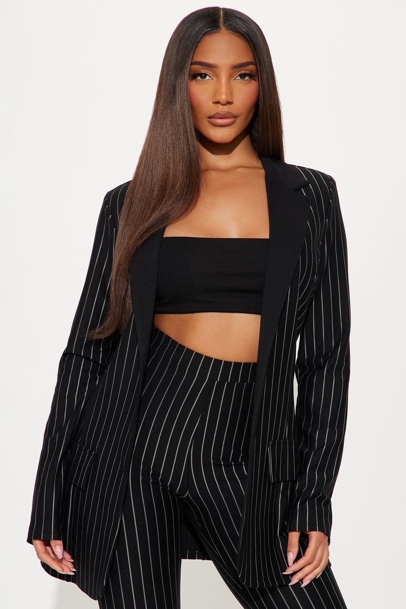 Nine To Thrive Blazer And Pant Set - Black Product Image