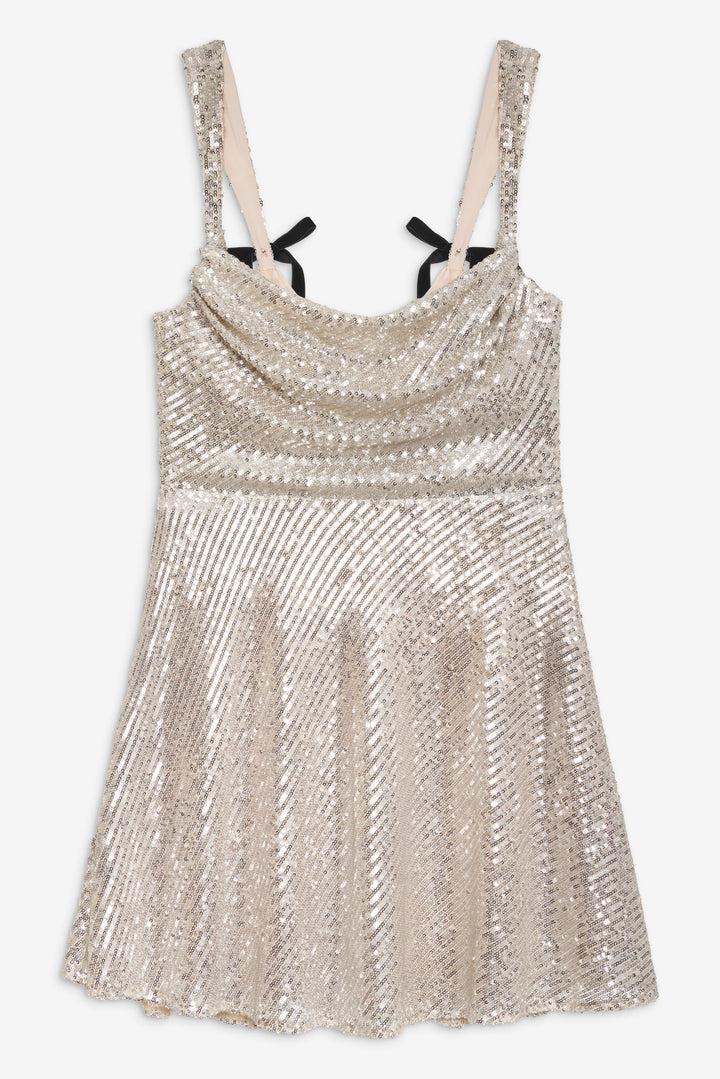 Candice Mini Dress — Silver Product Image
