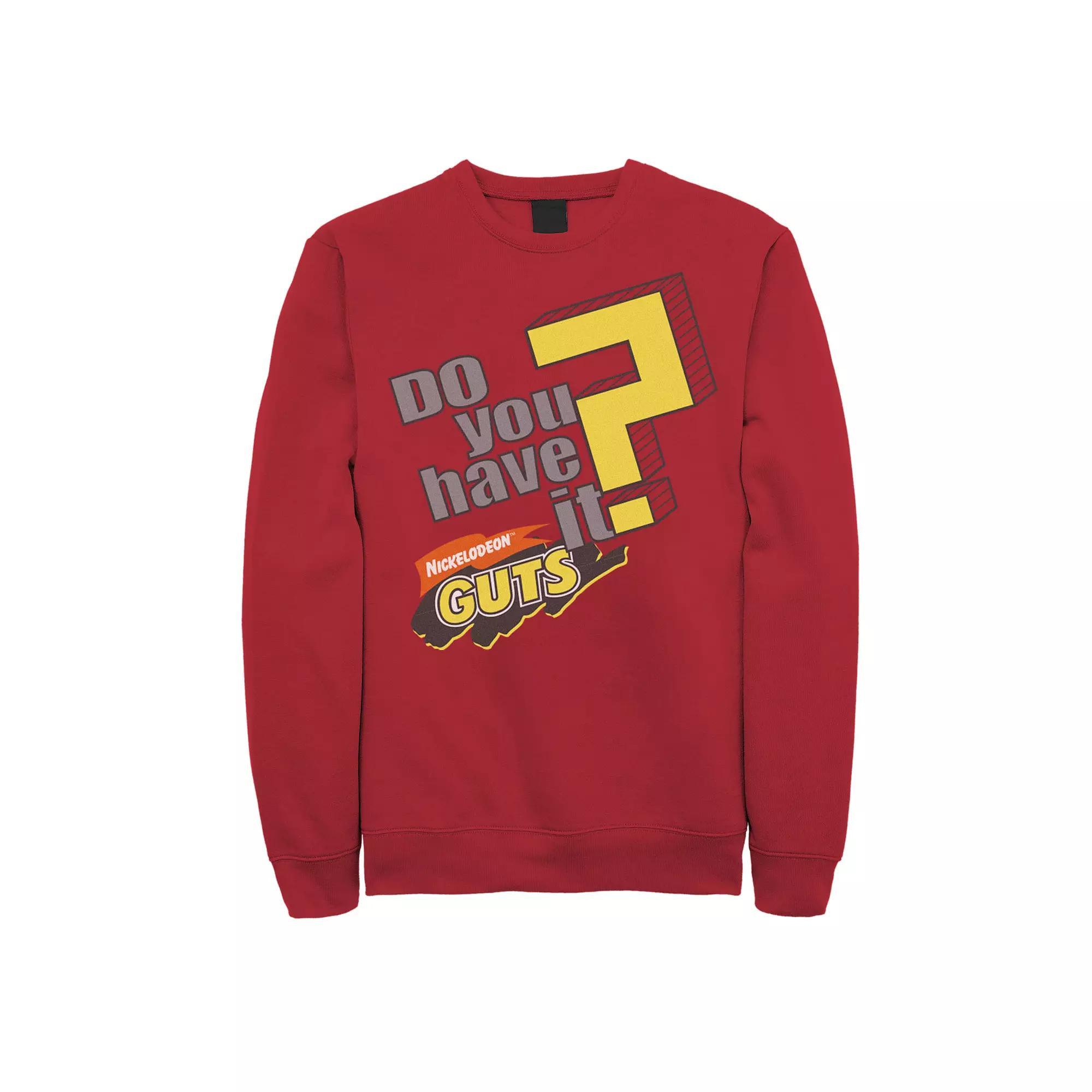 Men's Nickelodeon Guts Do You Have It Vintage Question Logo Graphic Fleece Pullover, Size: XXL, Royal Product Image
