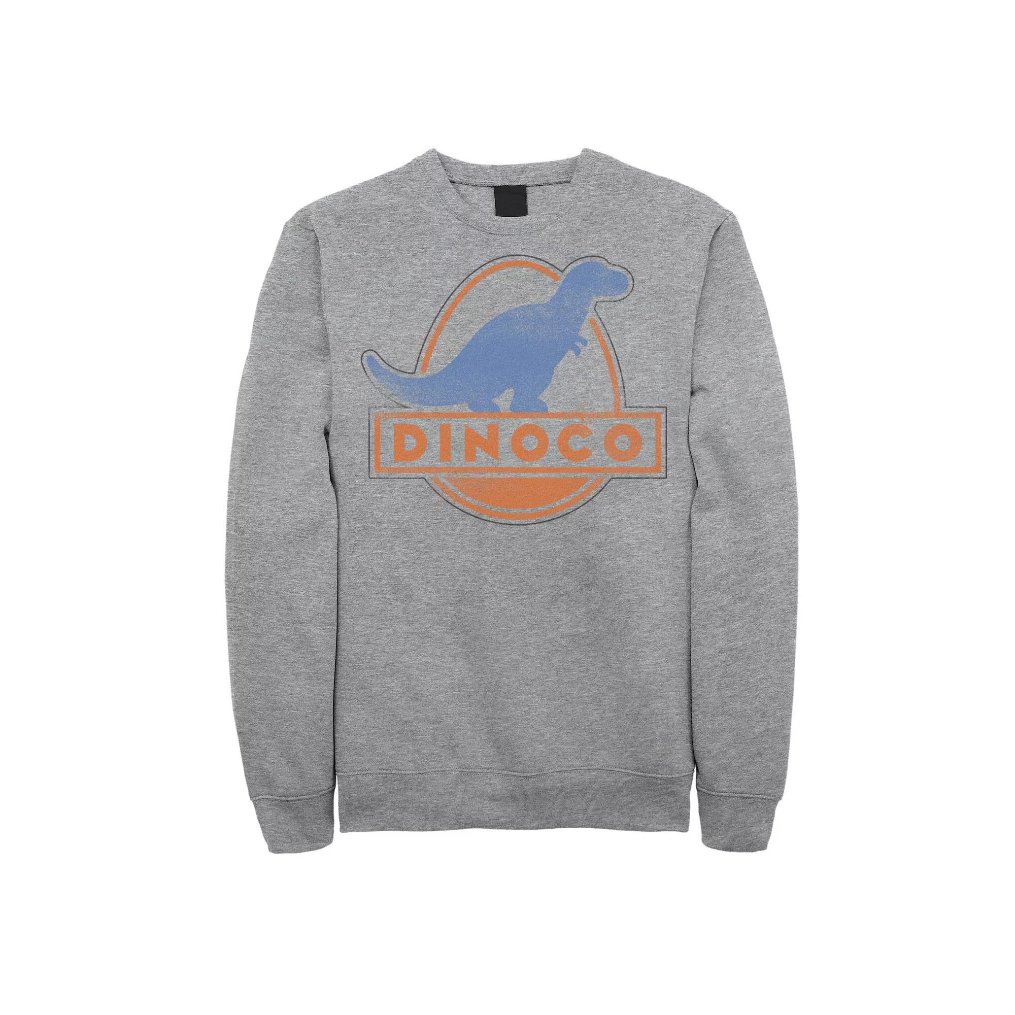 Mens Disney Pixar Cars Iconic DINOCO Gas Station Logo Pullover Fleece Athletic Grey Product Image